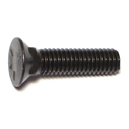 Midwest Fastener Plow Bolt, 3/8"-16 Thrd Sz, 1-1/2" L, Flat Head, Steel, Plain, 10 PK 70503